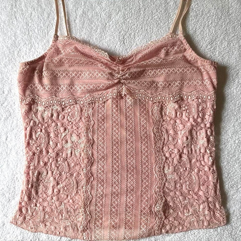 ADORABLE princess coquette BISOU BISOU lace cami top